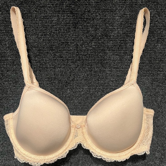 NEW WACOAL Seduction spacer Elegant Beige Lace Trim Bra - Picture 4 of 6